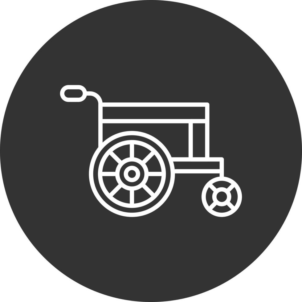 Wheelchair Line Inverted Icon vector