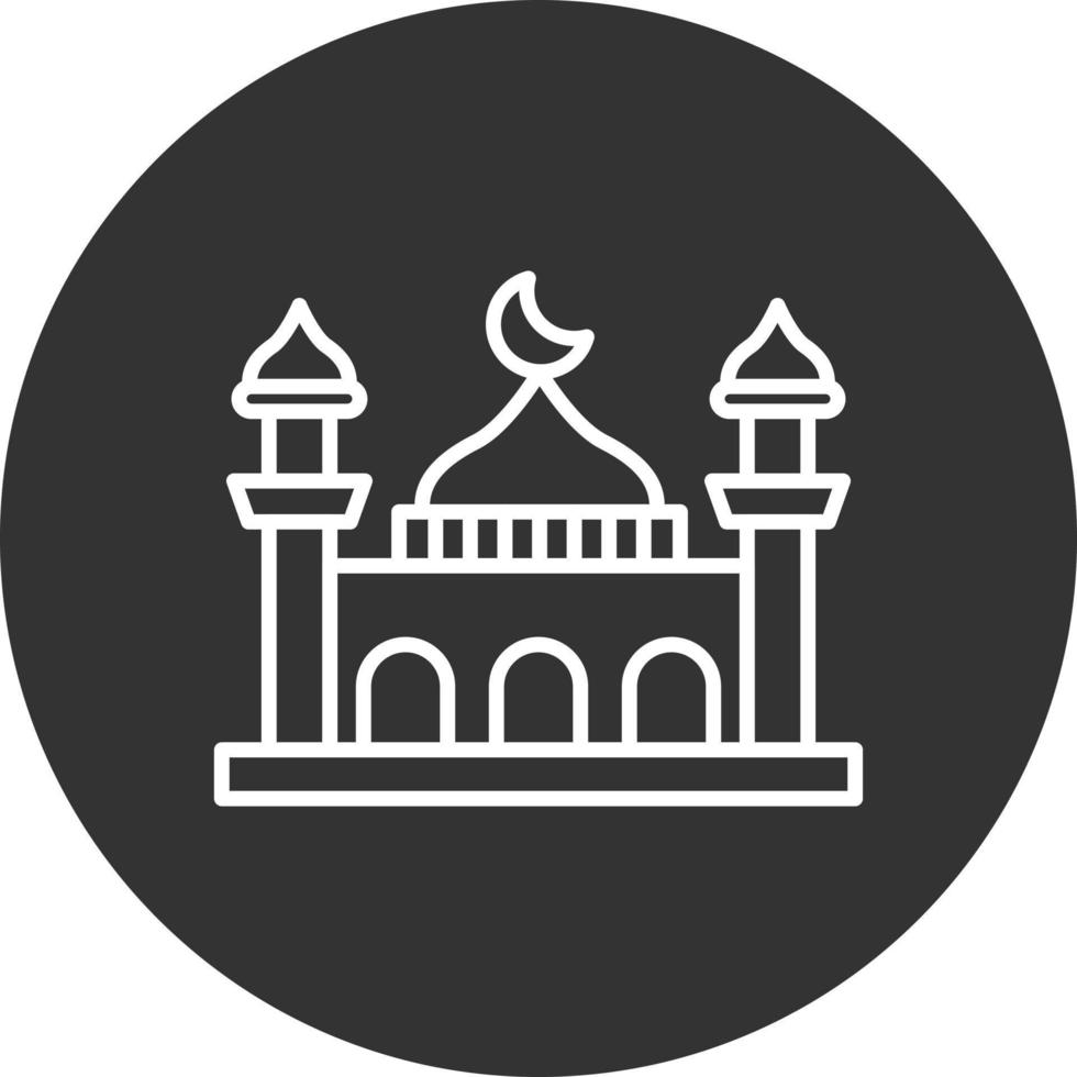 icono de línea de mezquita invertida vector