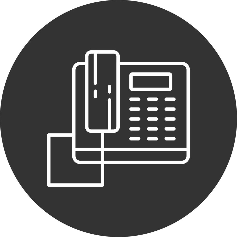 icono de línea telefónica invertida vector