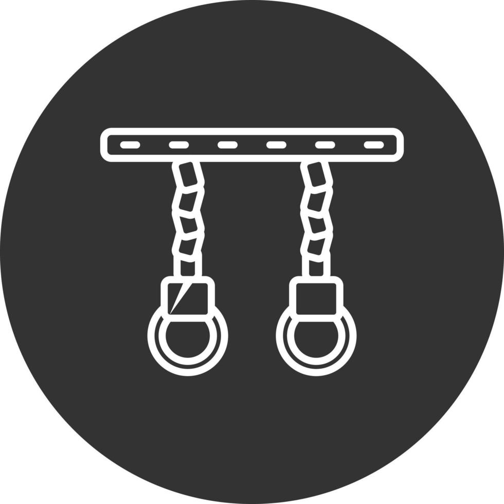 Gym Rings Line Inverted Icon vector