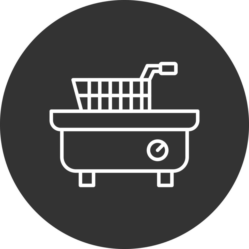 Deep Fryer Line Inverted Icon vector