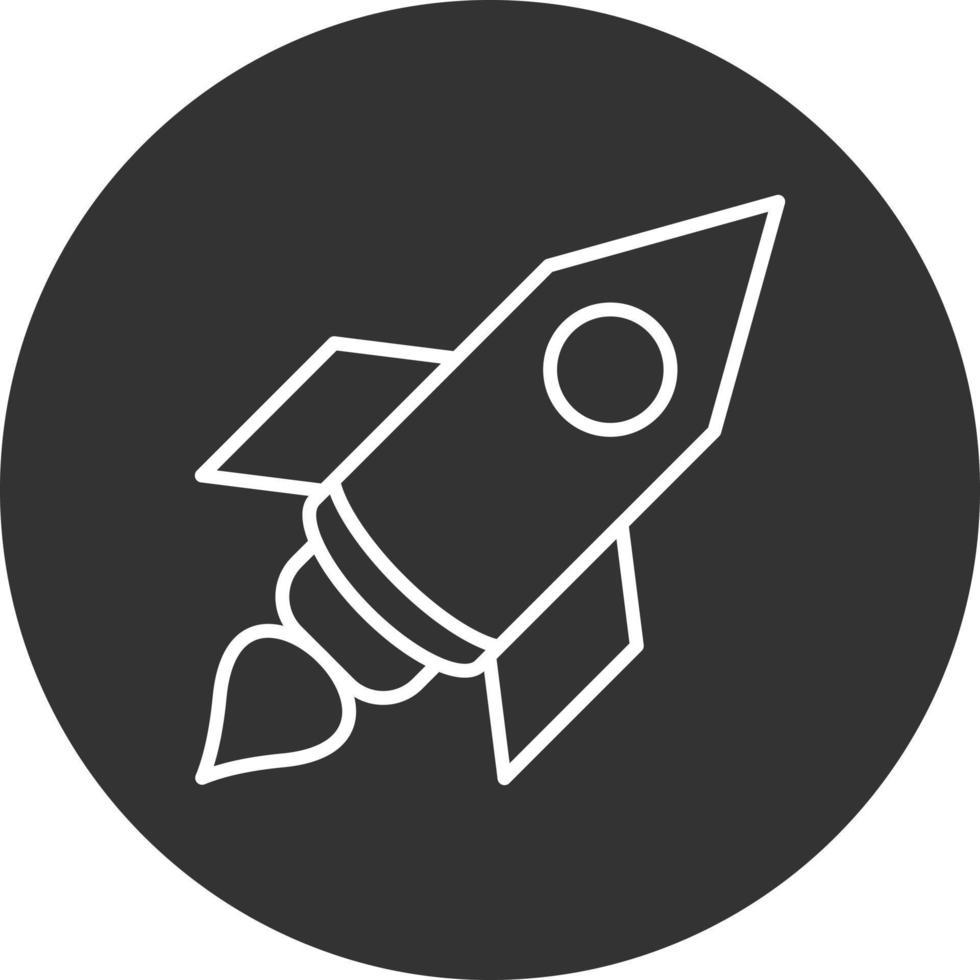 Rocket Line Inverted Icon vector