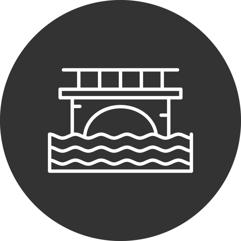 Bridge Line Inverted Icon vector