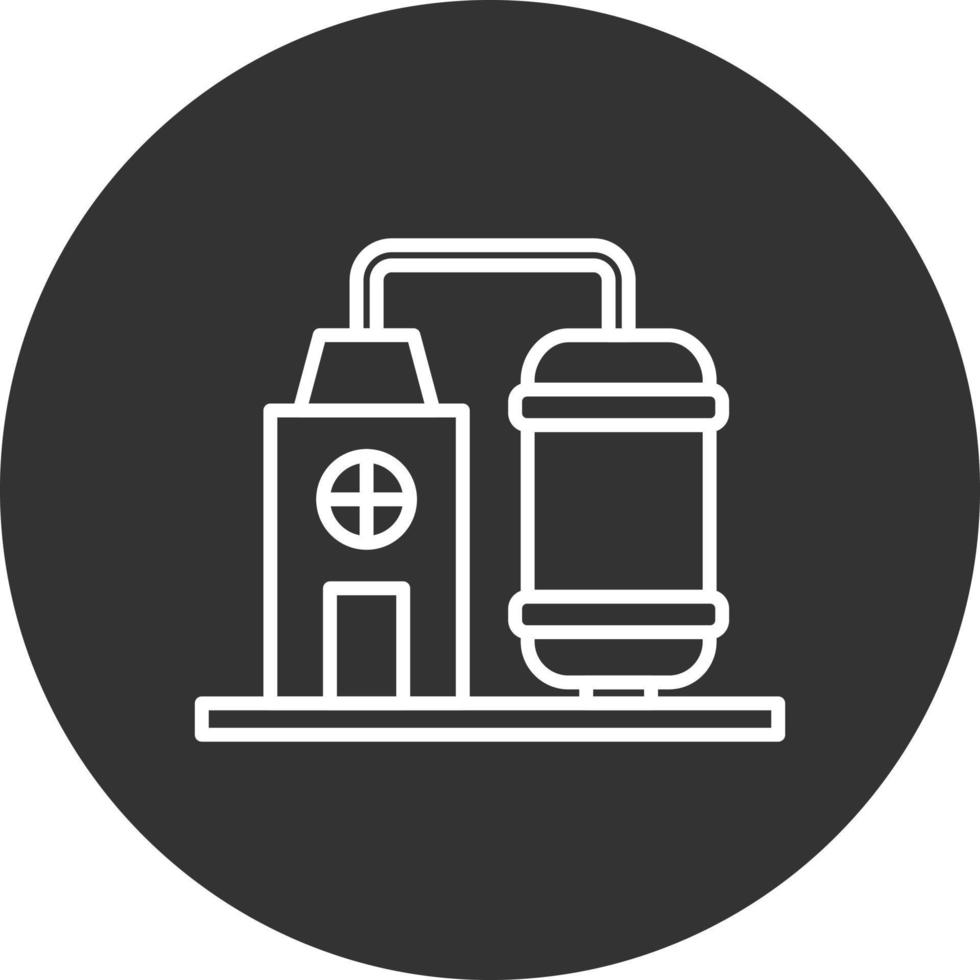 Plant Tank Line Inverted Icon vector