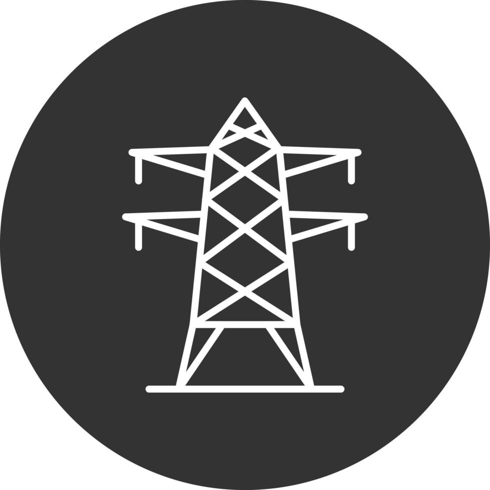 Electric Tower Line Inverted Icon vector