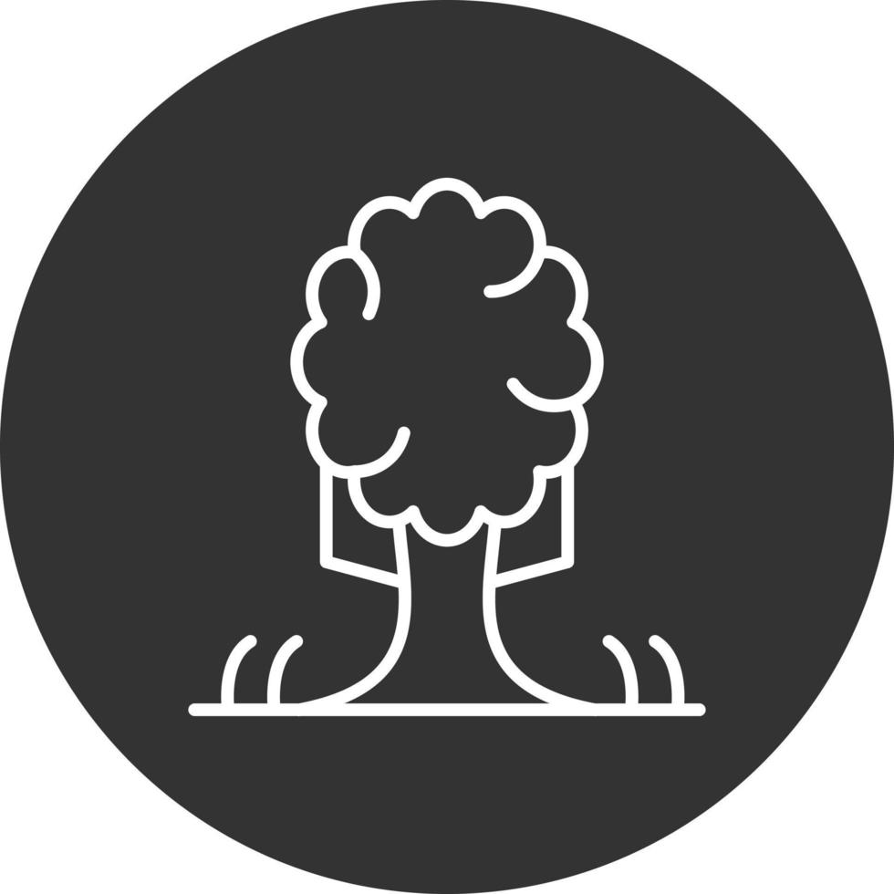 Tree Line Inverted Icon vector