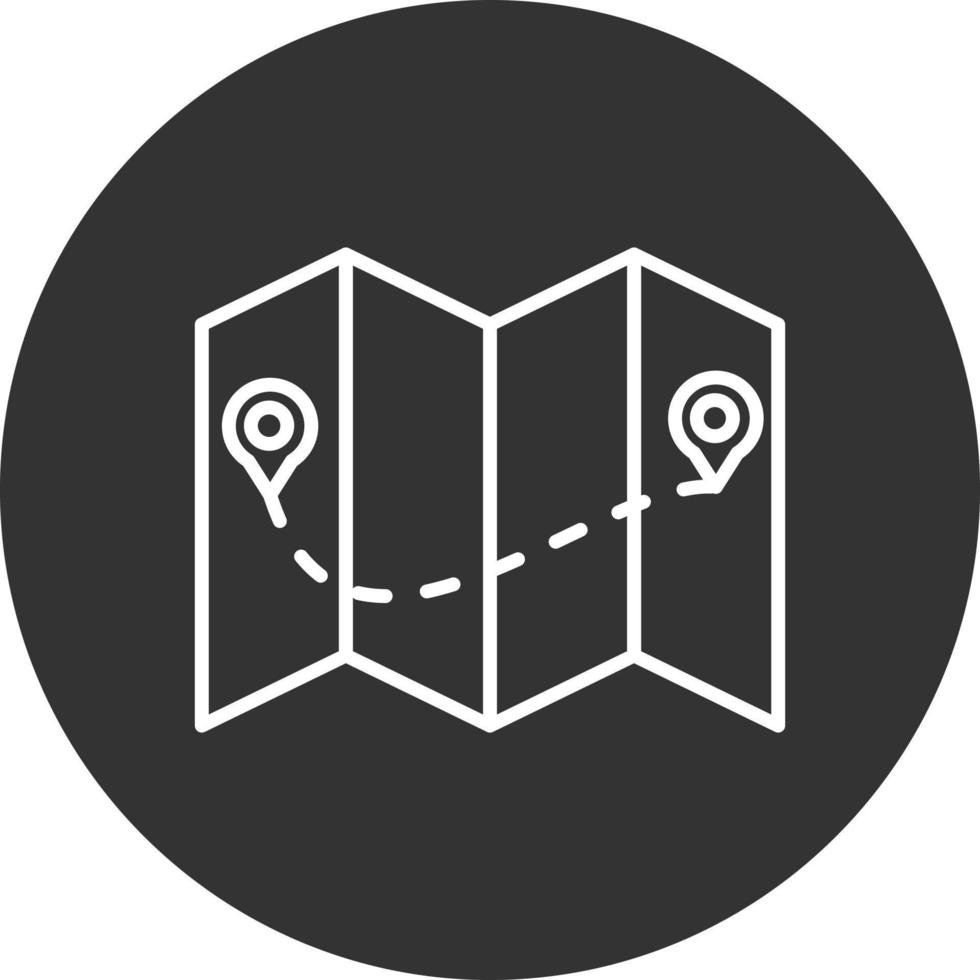 Map Line Inverted Icon vector