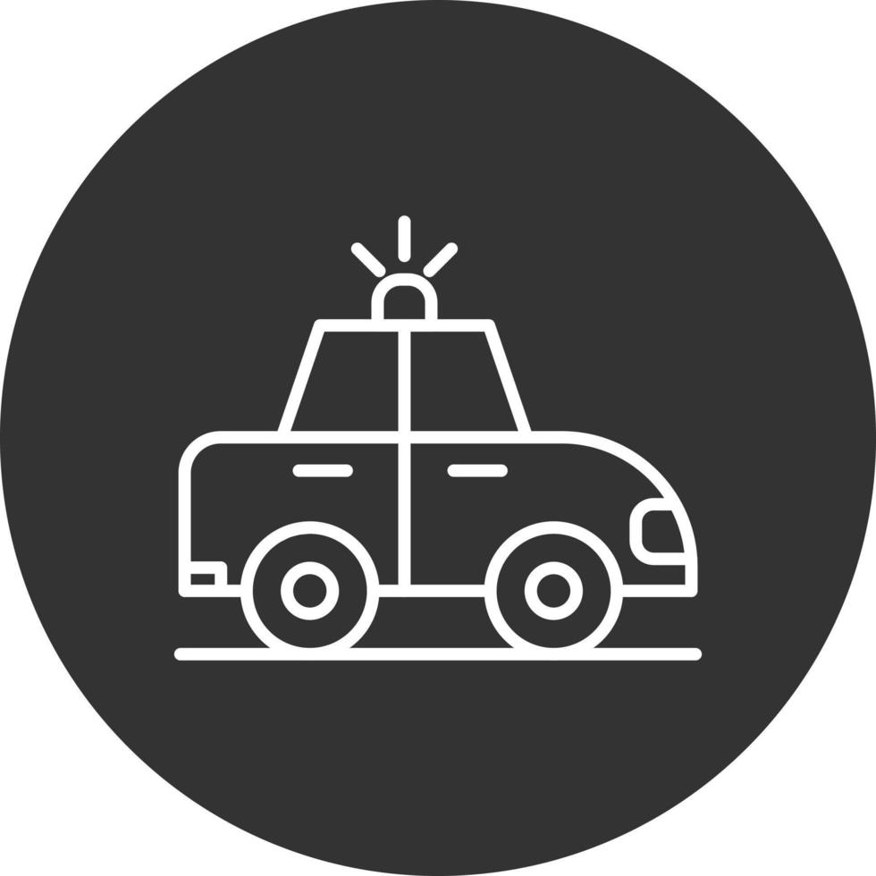 Police Car Line Inverted Icon vector