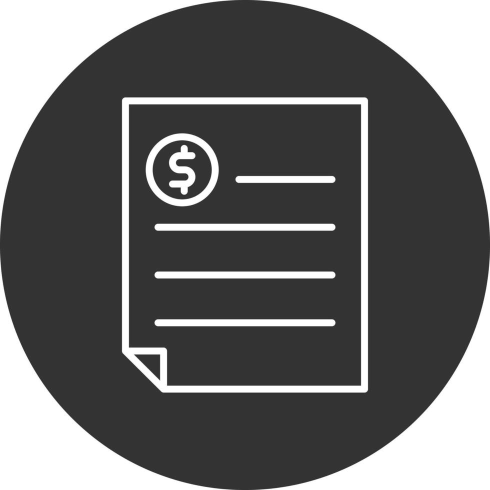 Bills Line Inverted Icon vector