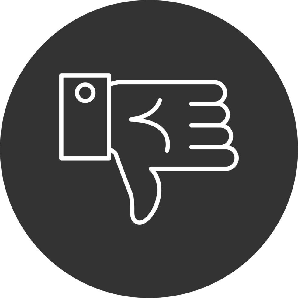 Dislike Line Inverted Icon vector