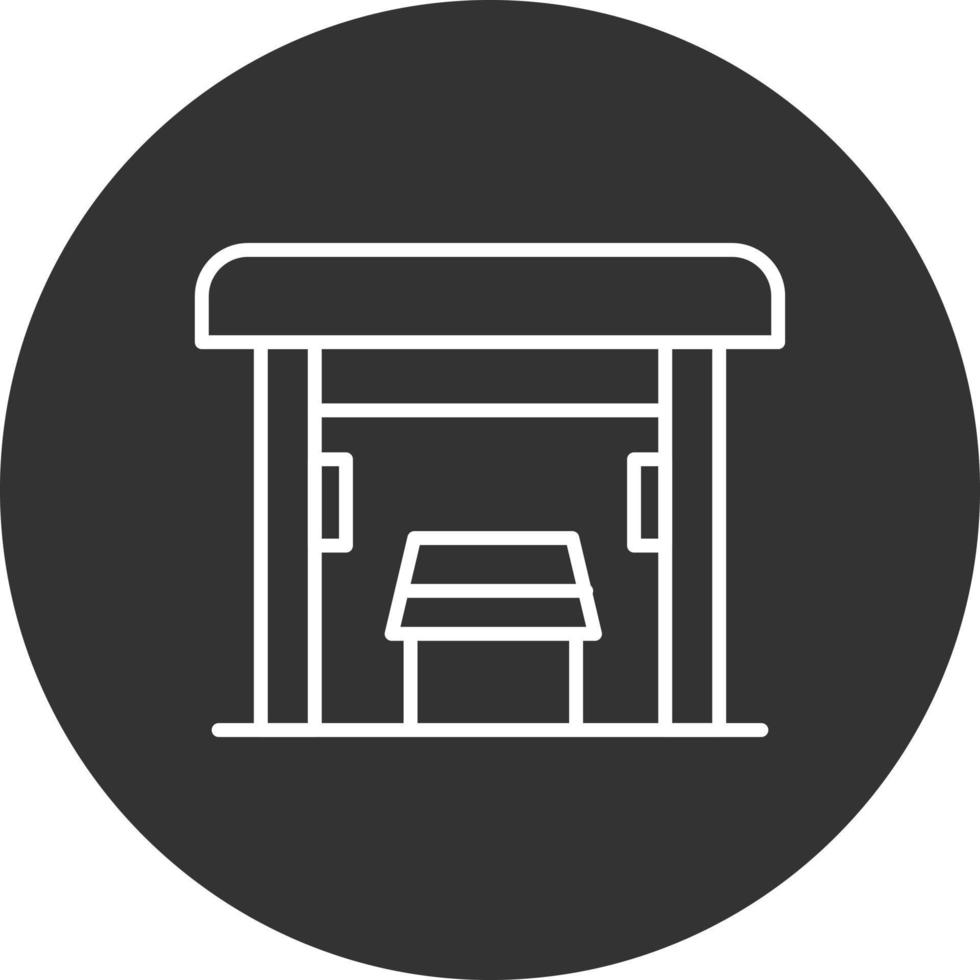 Bus Stop Line Inverted Icon vector