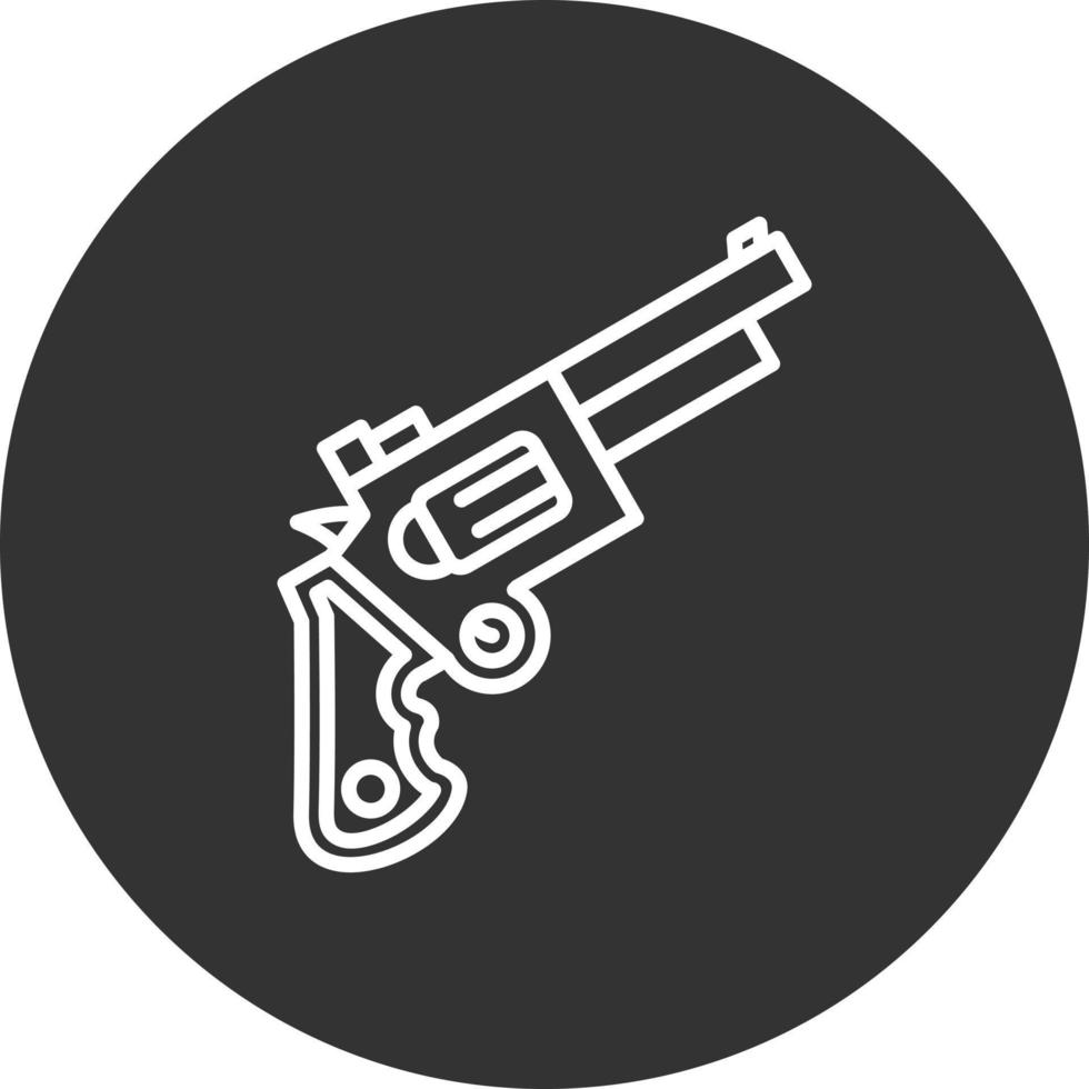 icono de línea de pistola invertida vector