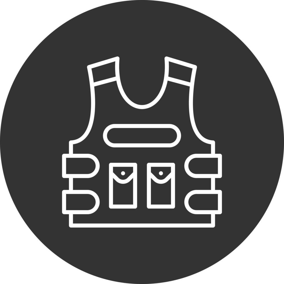 Bulletproof Jacket Line Inverted Icon vector