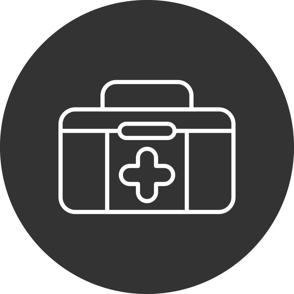 First Aid Box Line Inverted Icon vector