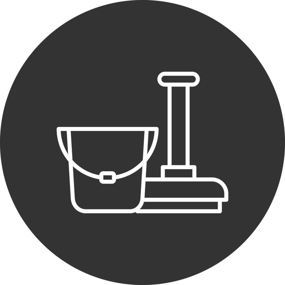 Mop Line Inverted Icon vector