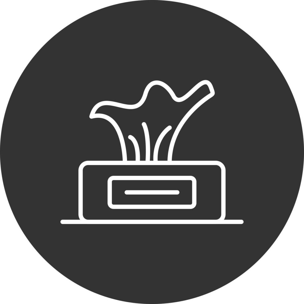 Tissue Box Line Inverted Icon vector