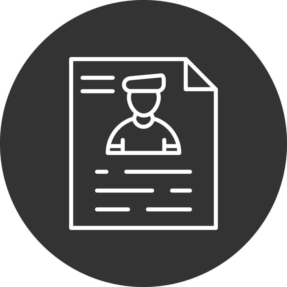 CV Line Inverted Icon vector