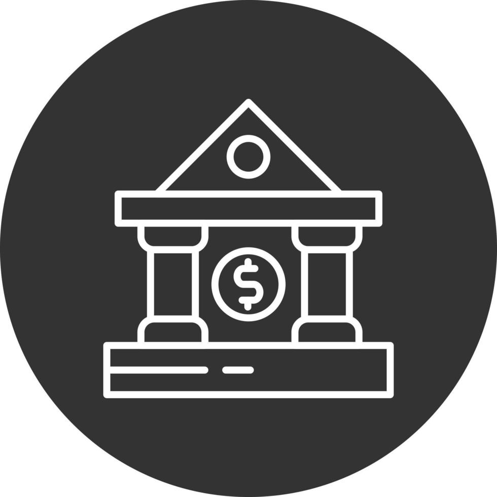 Bank Line Inverted Icon vector