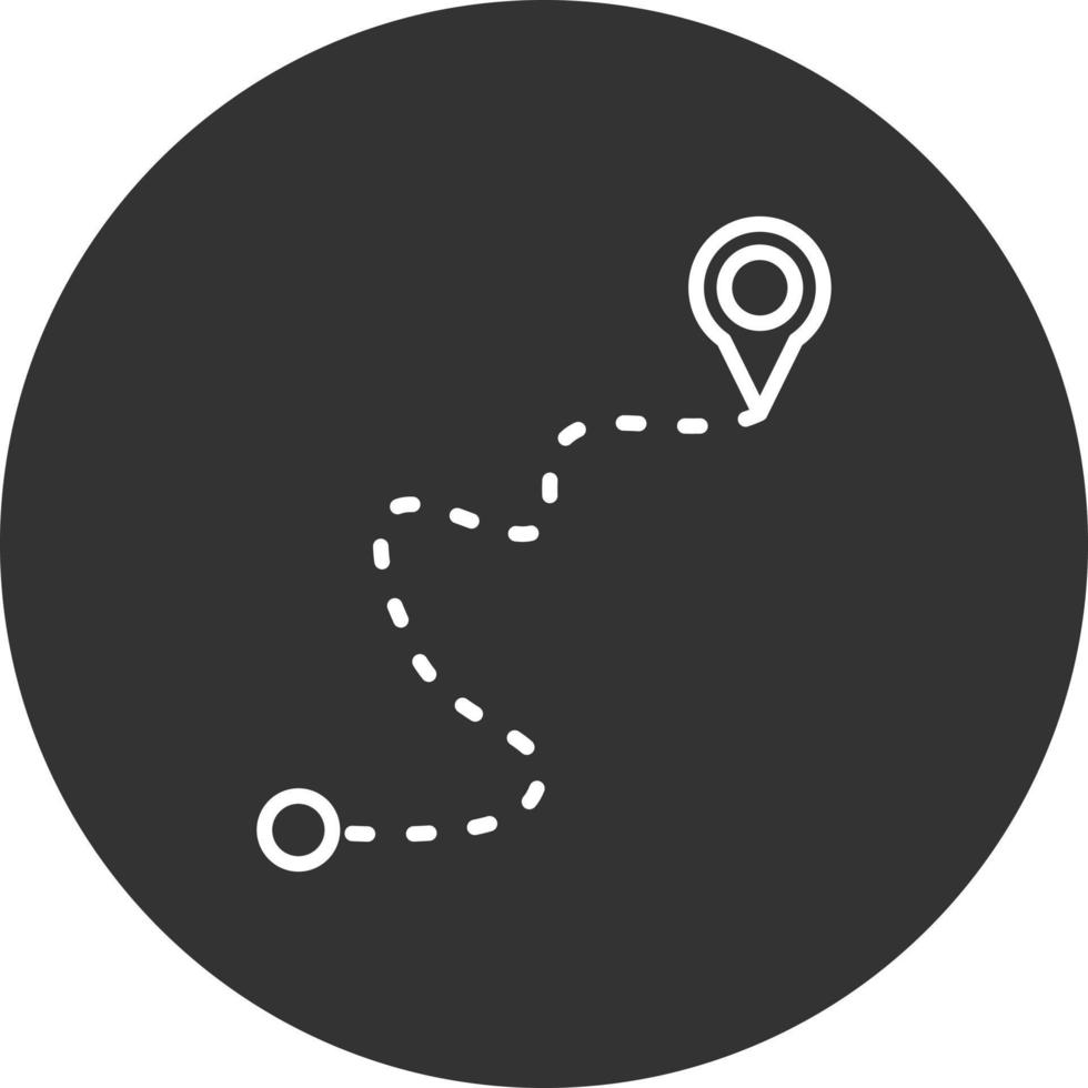 Route Line Inverted Icon vector