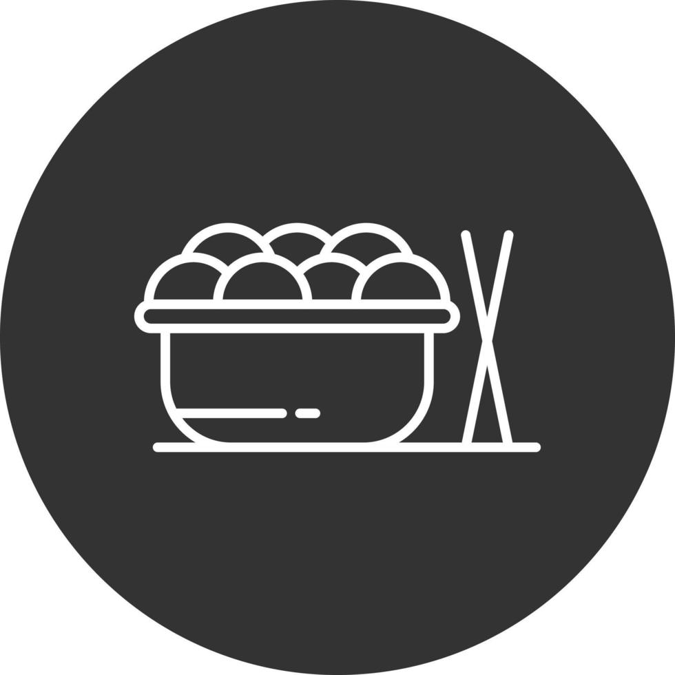 Asian Food Line Inverted Icon vector