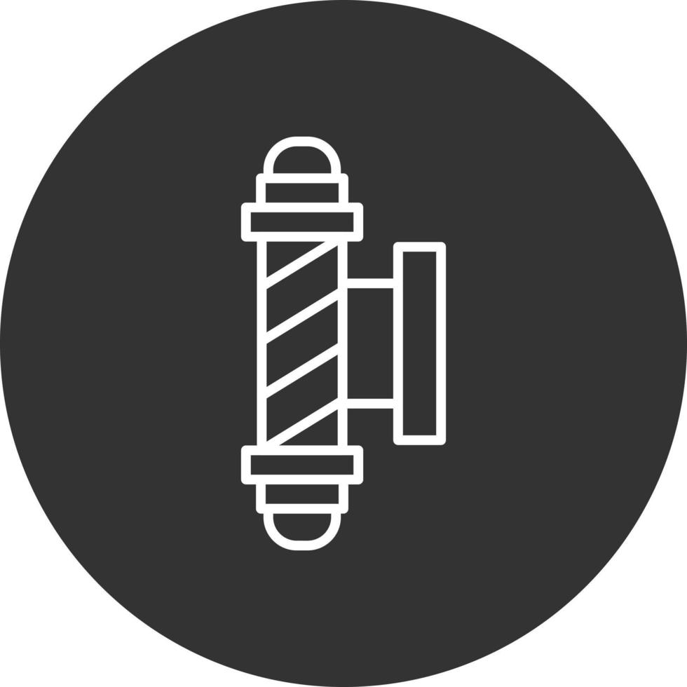 Barber Shop Pole Line Inverted Icon vector