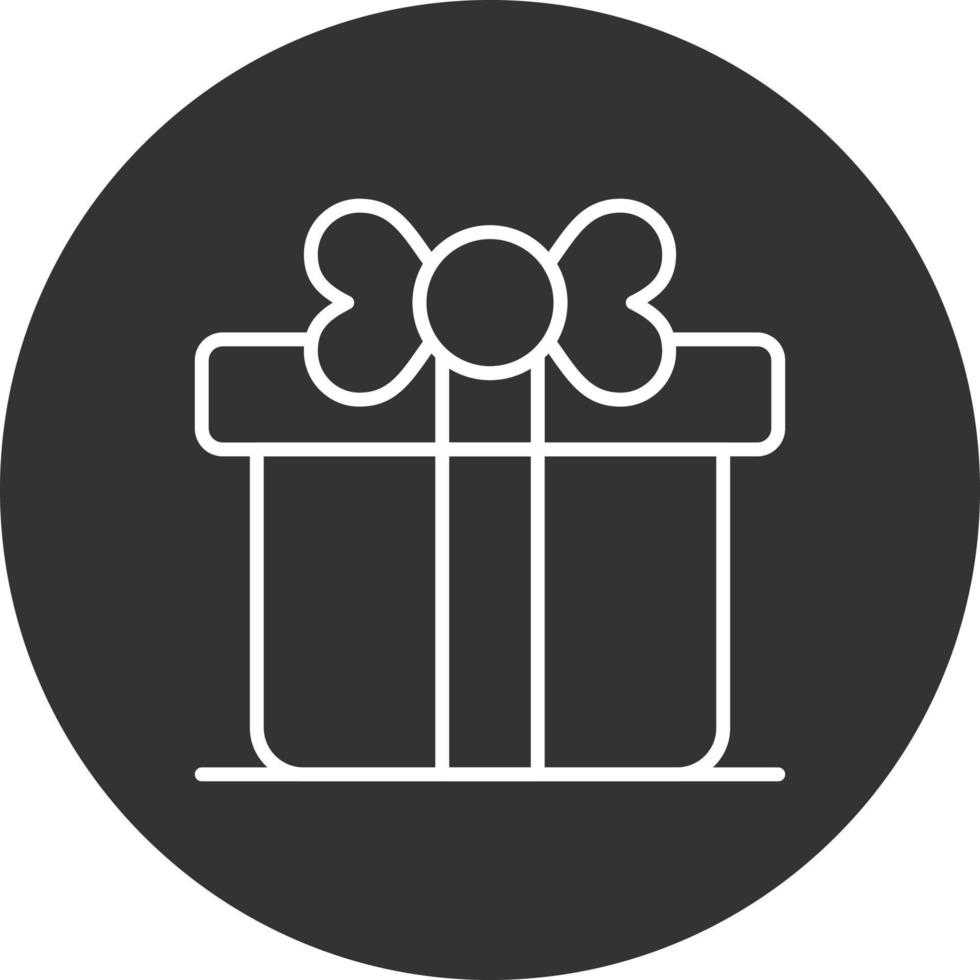 Gift Box Line Inverted Icon vector