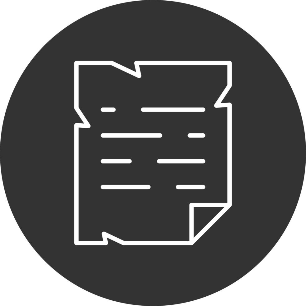 Old Paper Line Inverted Icon vector