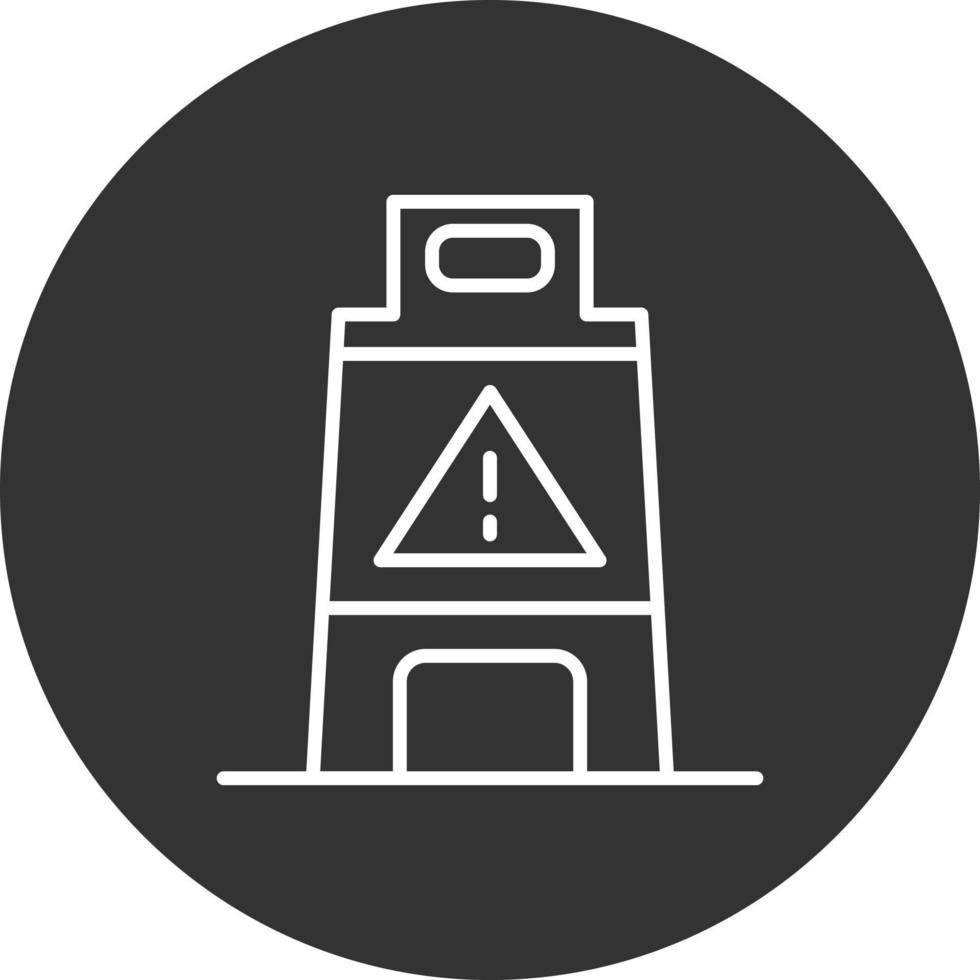 Wet Floor Line Inverted Icon vector