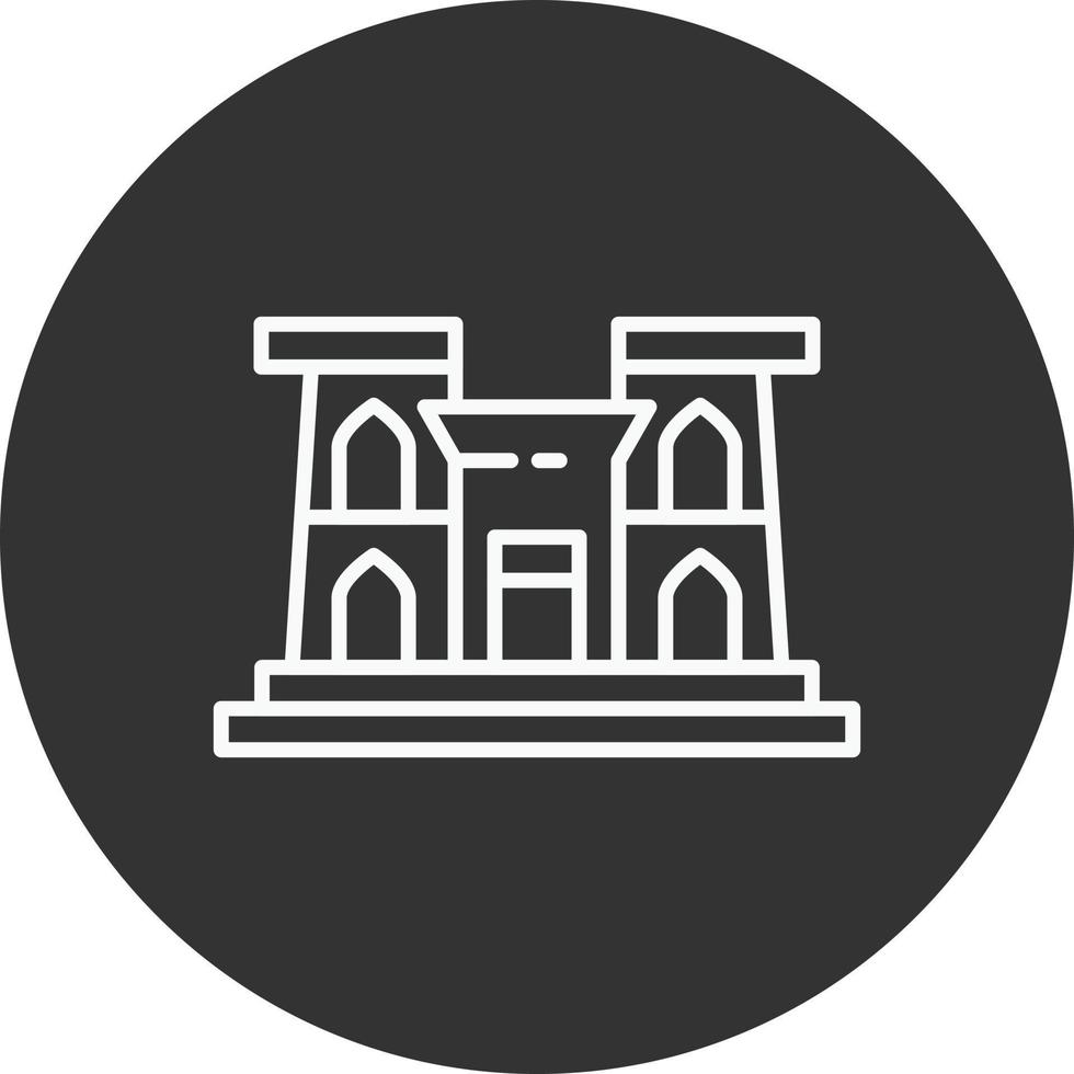 Luxor Temple Line Inverted Icon vector