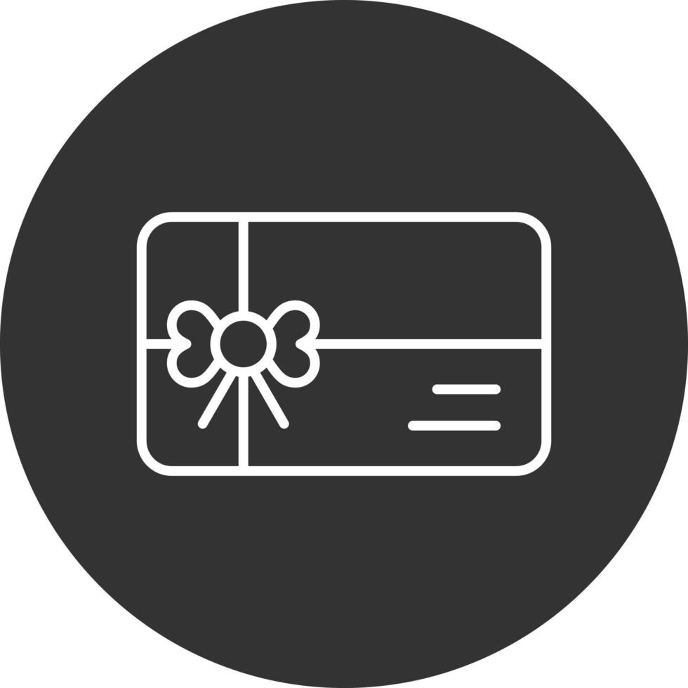 Gift Card Line Inverted Icon vector