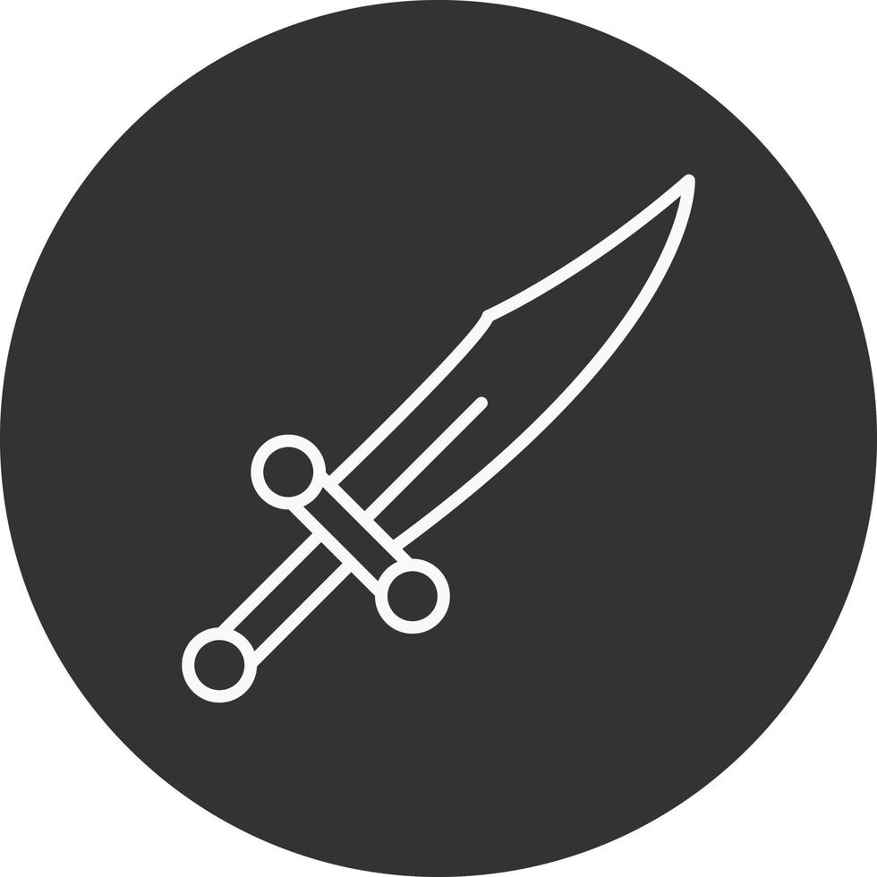 Dagger Line Inverted Icon vector