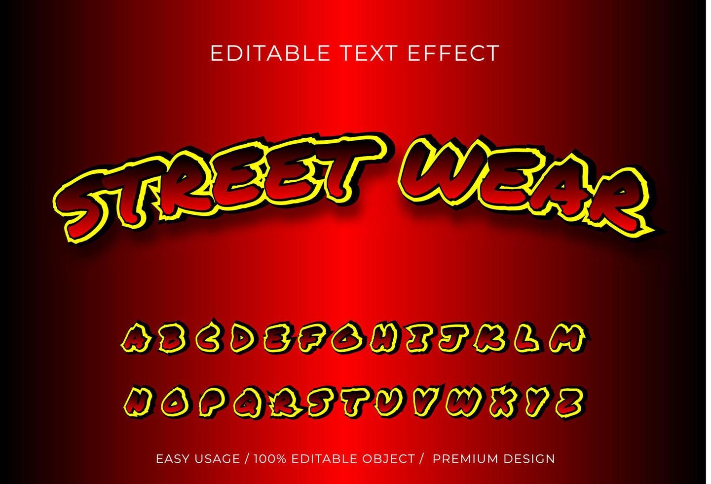 street wear text effect on graphic style vector