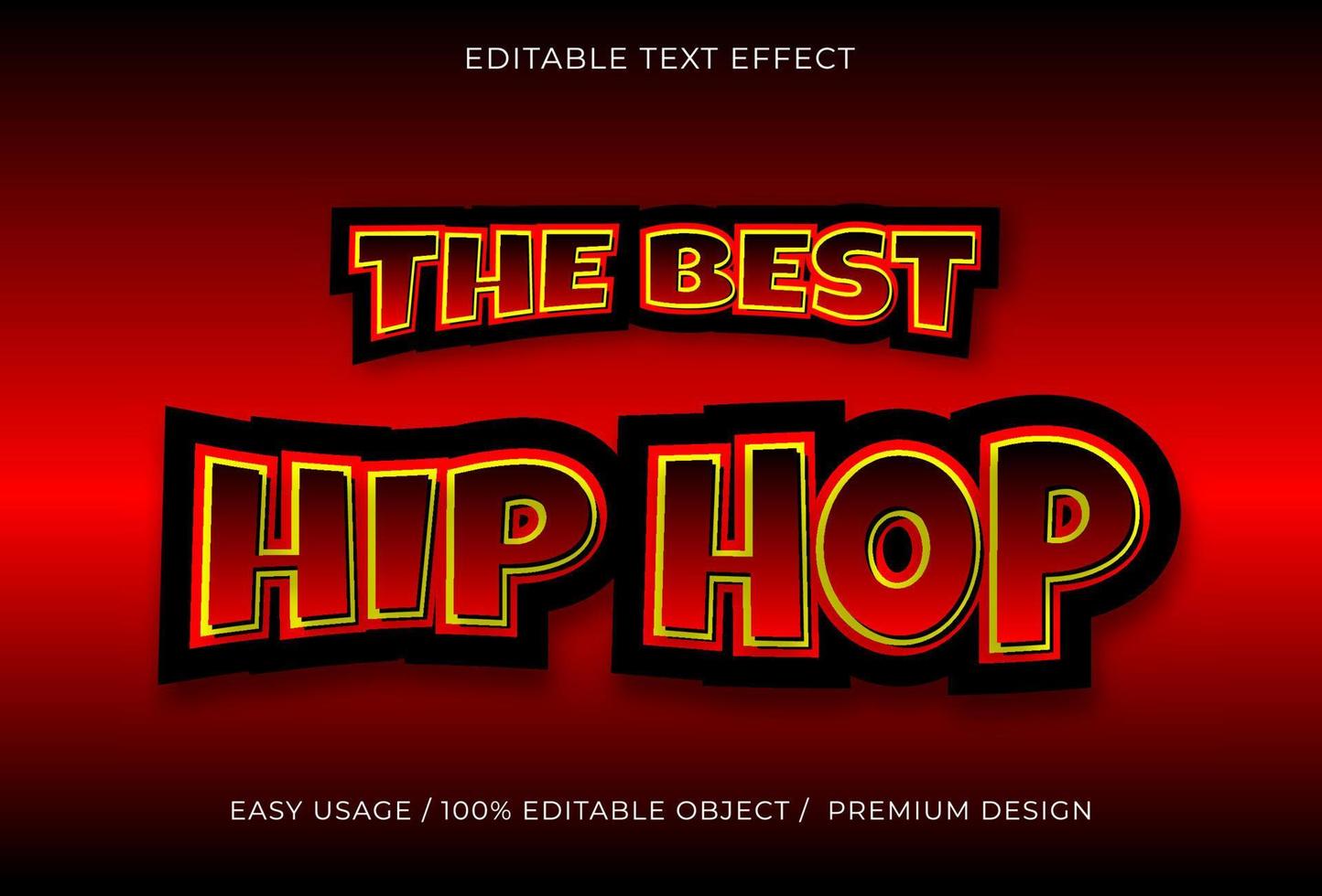 efecto de texto de hip hop en estilo gráfico vector