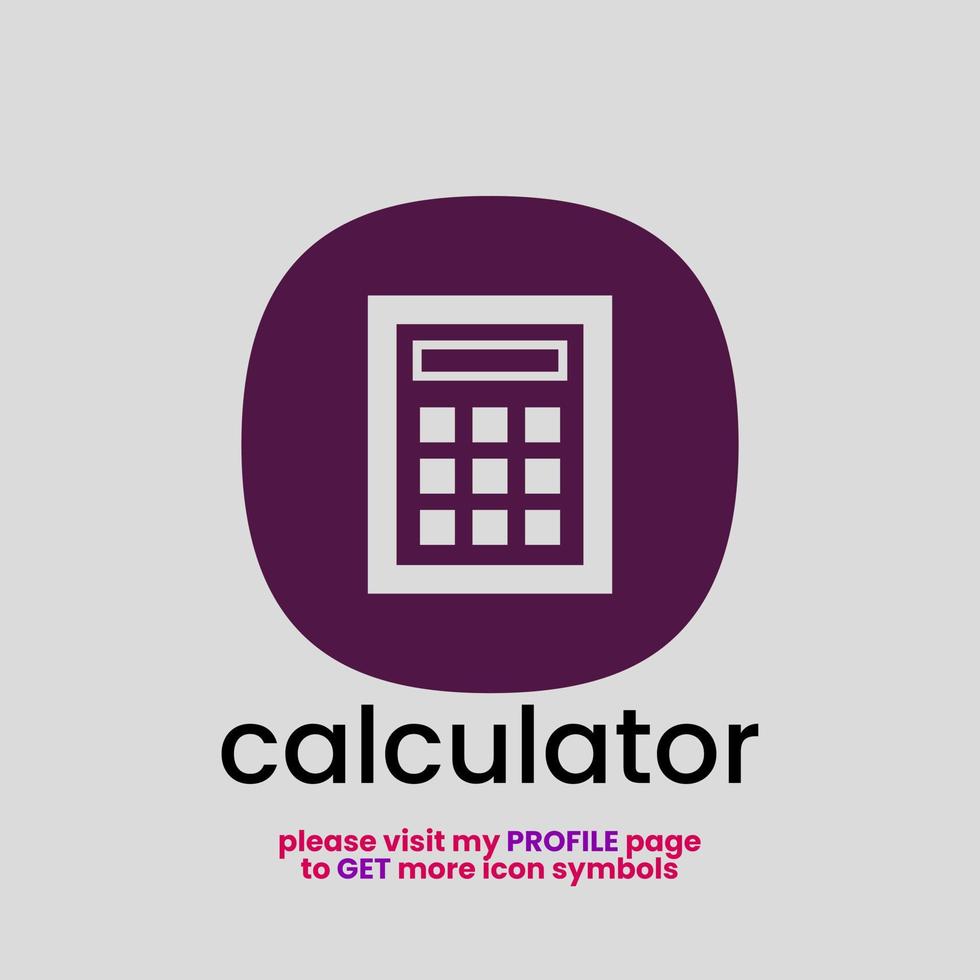 Amazing Calculator Symbol for app icon or company logo - crop style version 1 vector