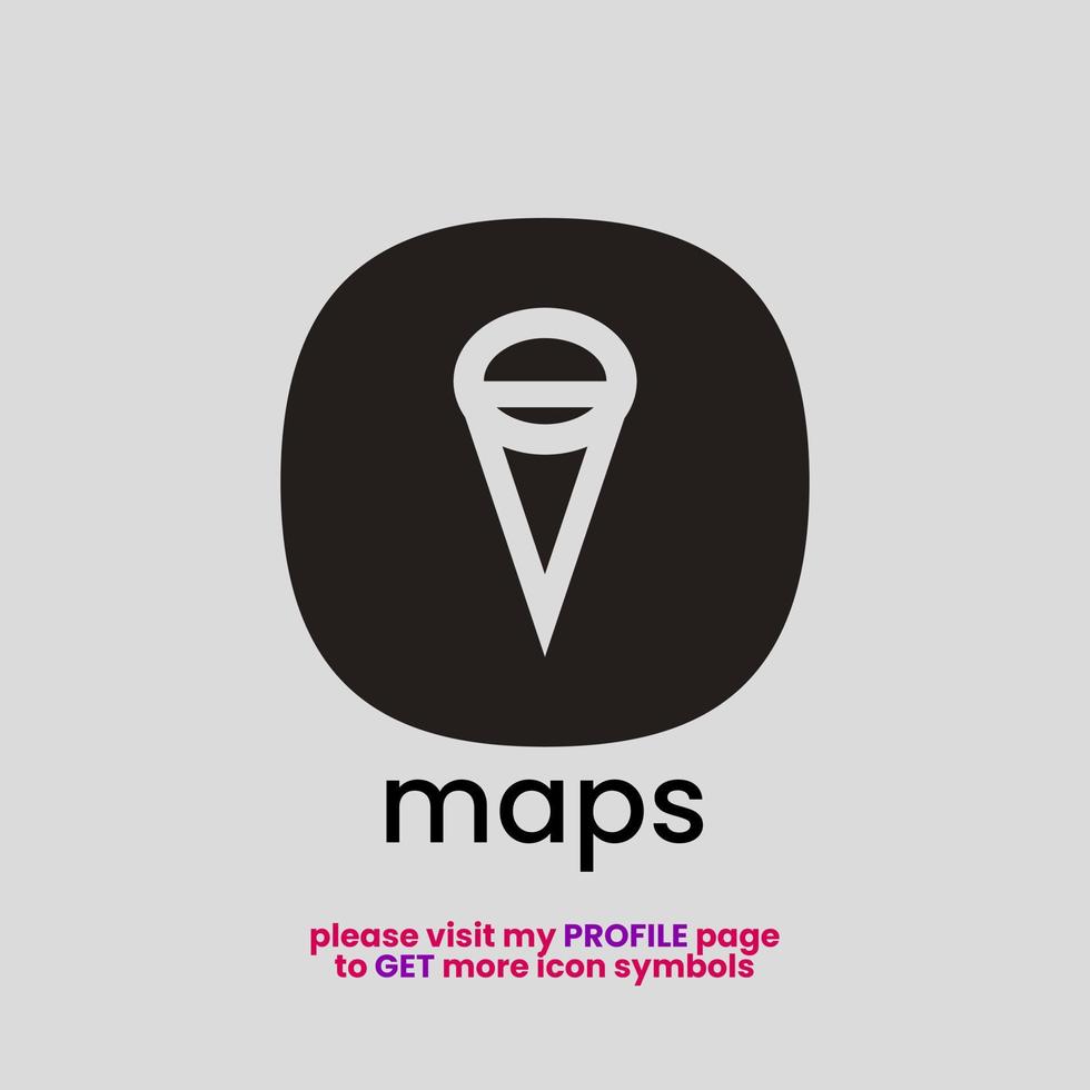 Abstract Geometric Maps symbol for app icon or company logo - cut out style version 1 vector