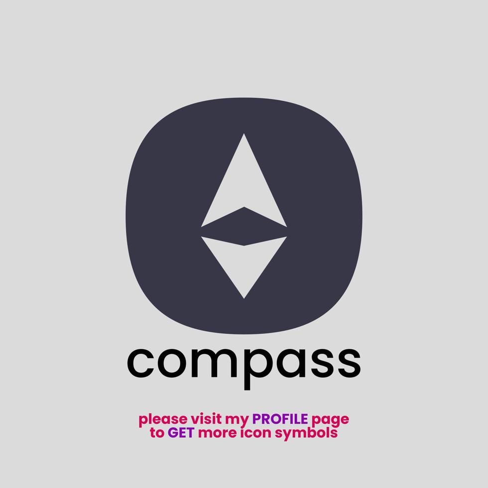 Best Compass symbol for iOS Smartphone app icon or company logo - cut style version 1 vector