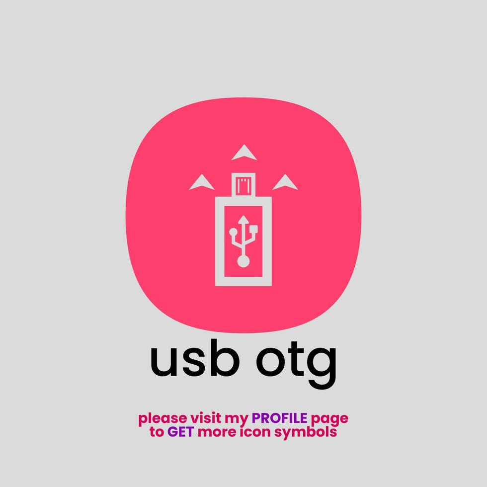 símbolo usb otg para el icono de la aplicación o el logotipo de la empresa - estilo de corte versión 1 vector