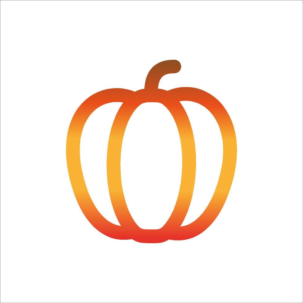 logotipo de calabaza para halloween o icono de color de vector plano de acción de gracias para aplicaciones y sitios web.