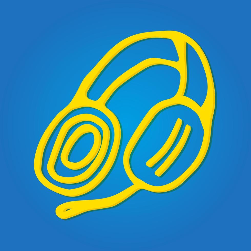 Headphones outline. Vector illustration.  Headset hand drawn. Design for icon, stories, card, print, application.