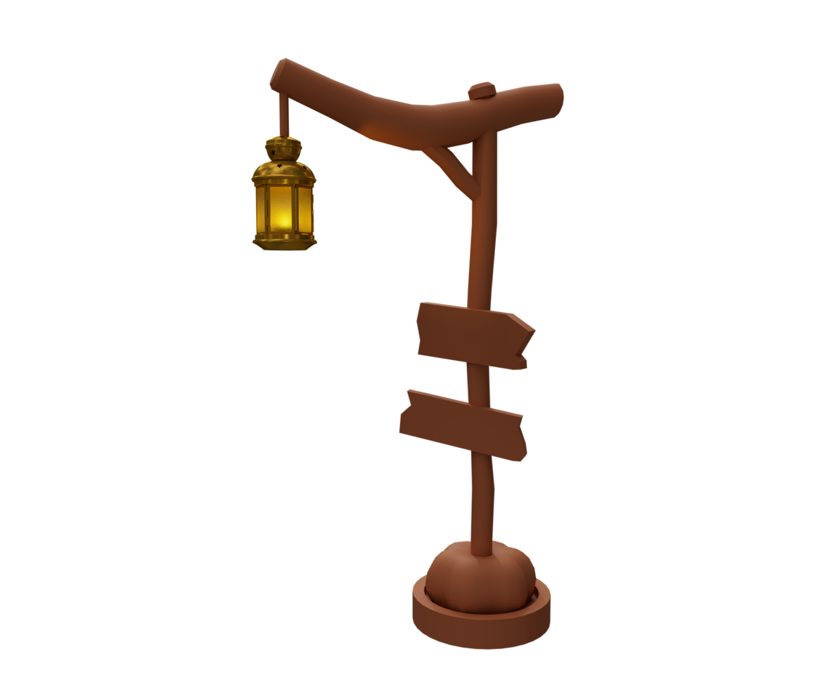 3d illustration of Lamp Post ramadan kareem illuminated lantern lamp png