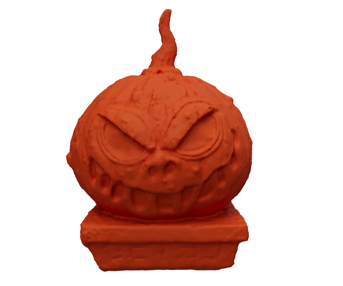 3d illustration of Halloween pumpkin front view, Halloween background design element png