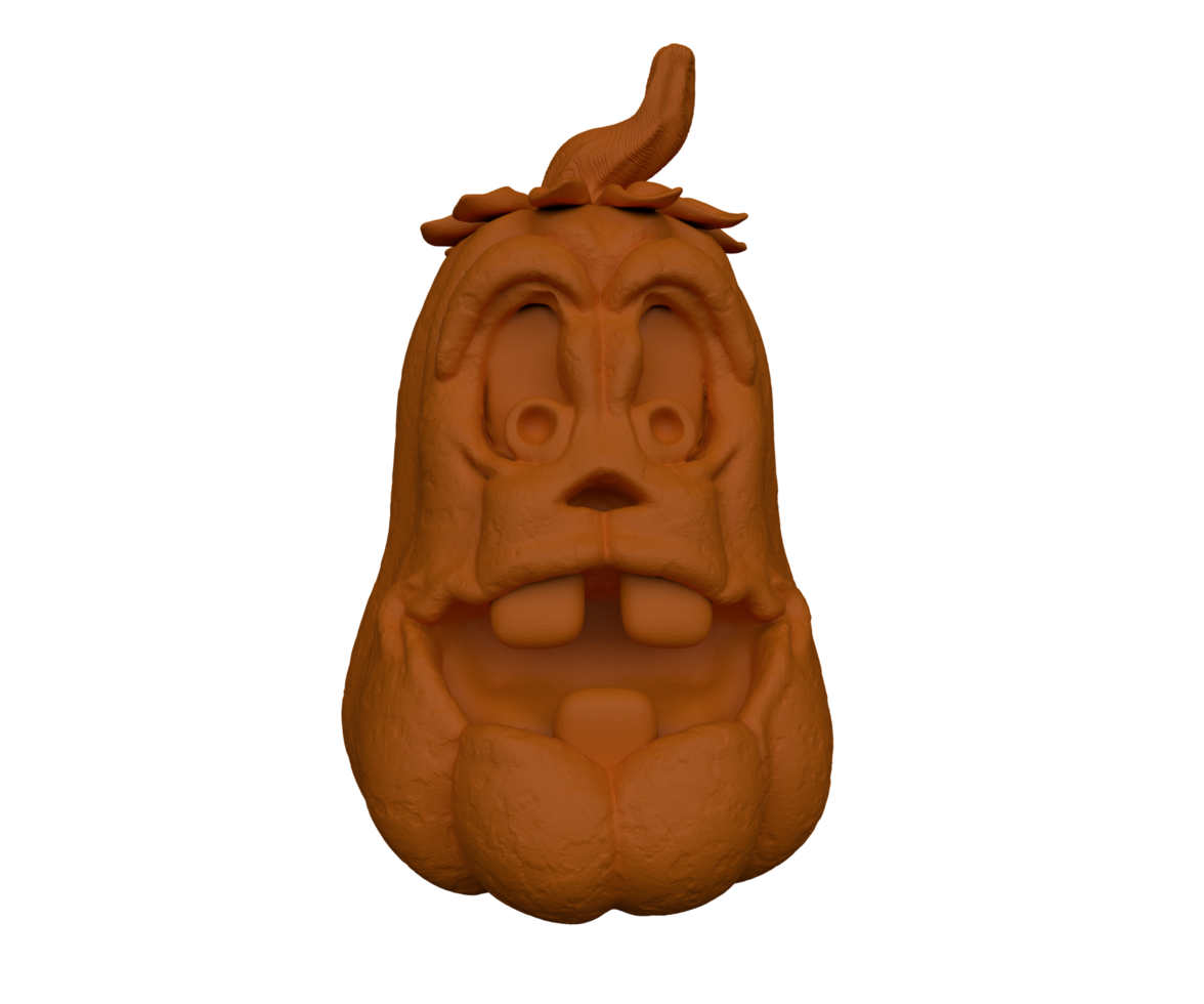 Rendering 3d del colore della zucca di halloween con il viso malvagio denti grandi sfondo minimo di halloween png