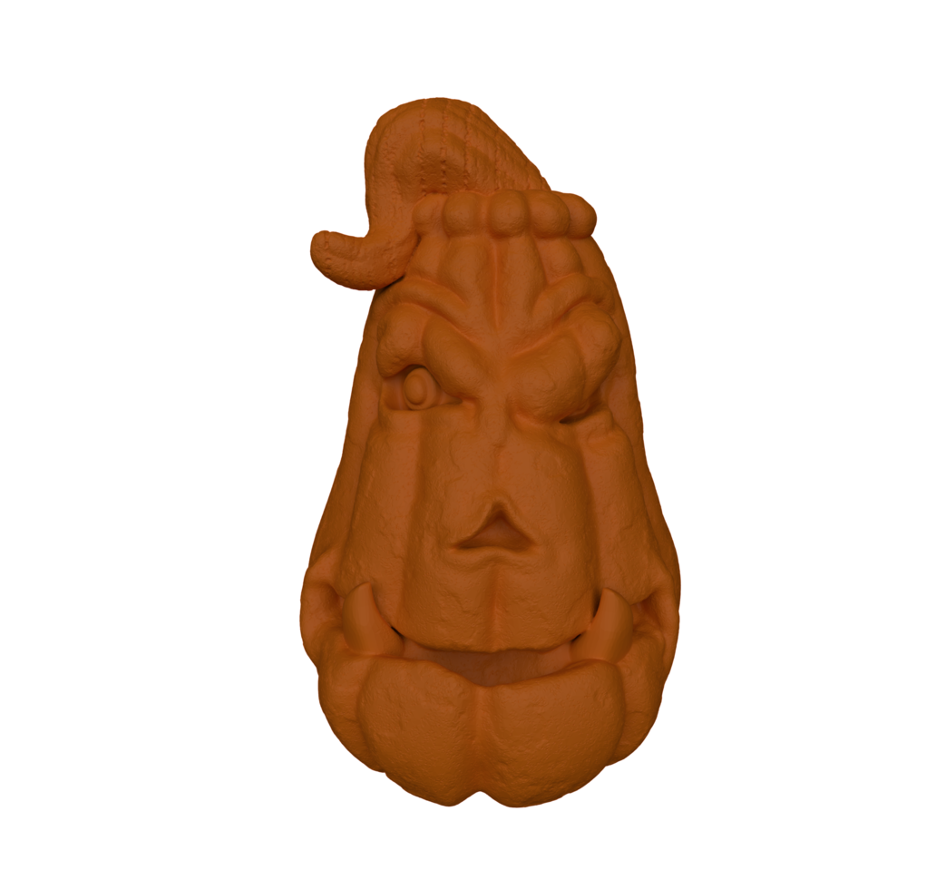 3D-weergave van halloween-pompoen met kwaad boos gezicht minimale halloween-achtergrond png