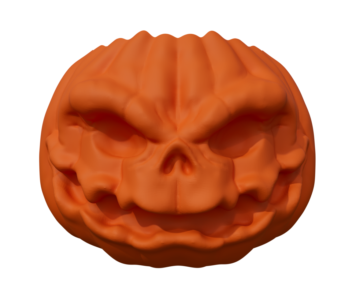 3d rendering of Halloween pumpkin front view minimal Halloween background design element png