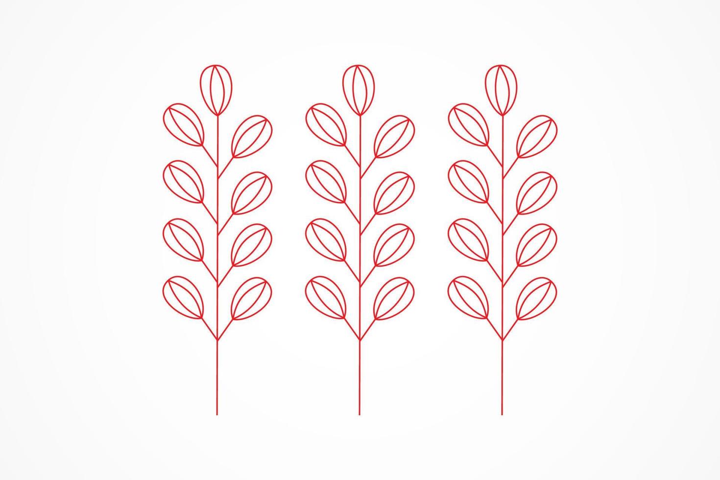 vintage of tree branches with leaves decorative element vector