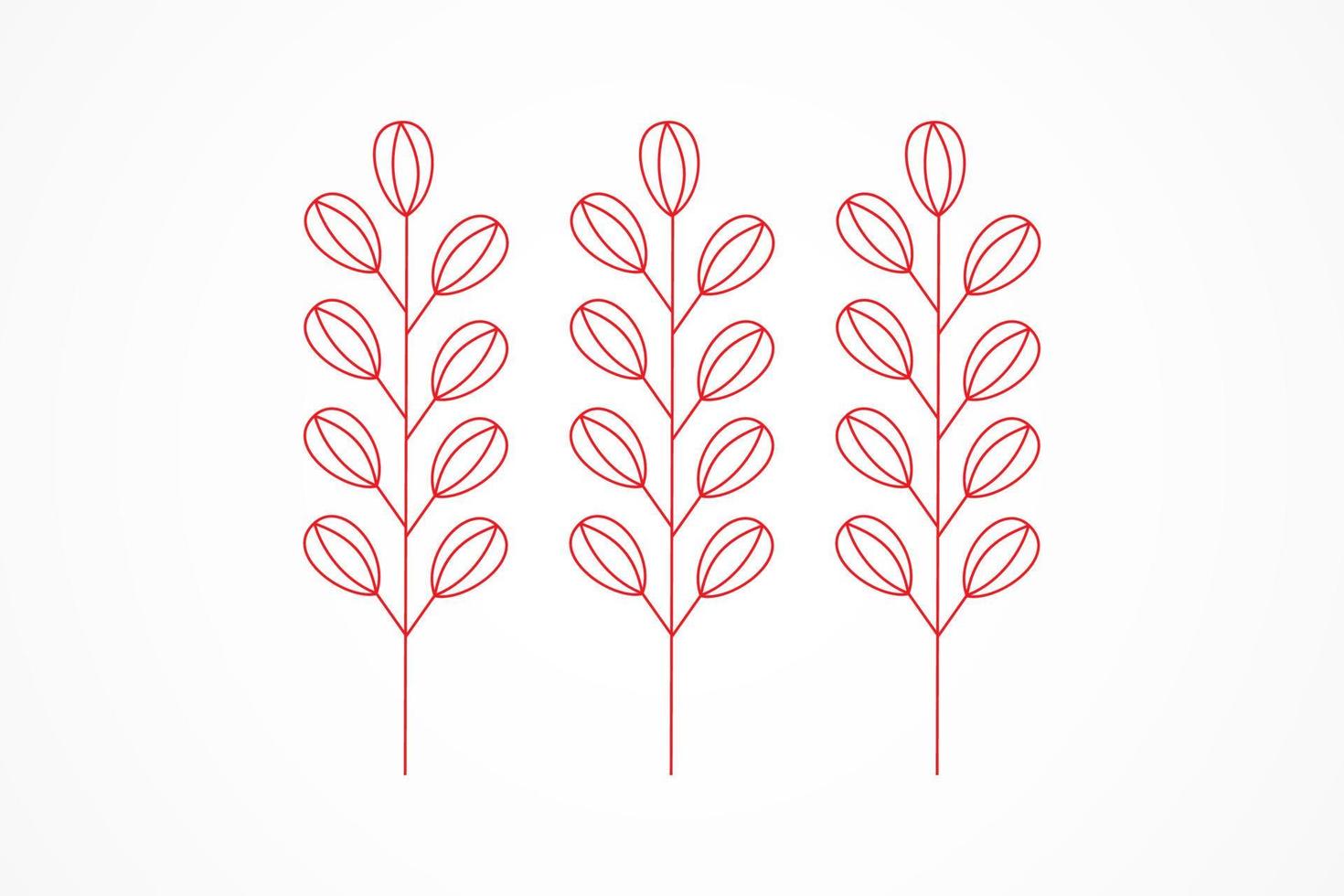 vintage of tree branches with leaves decorative element vector