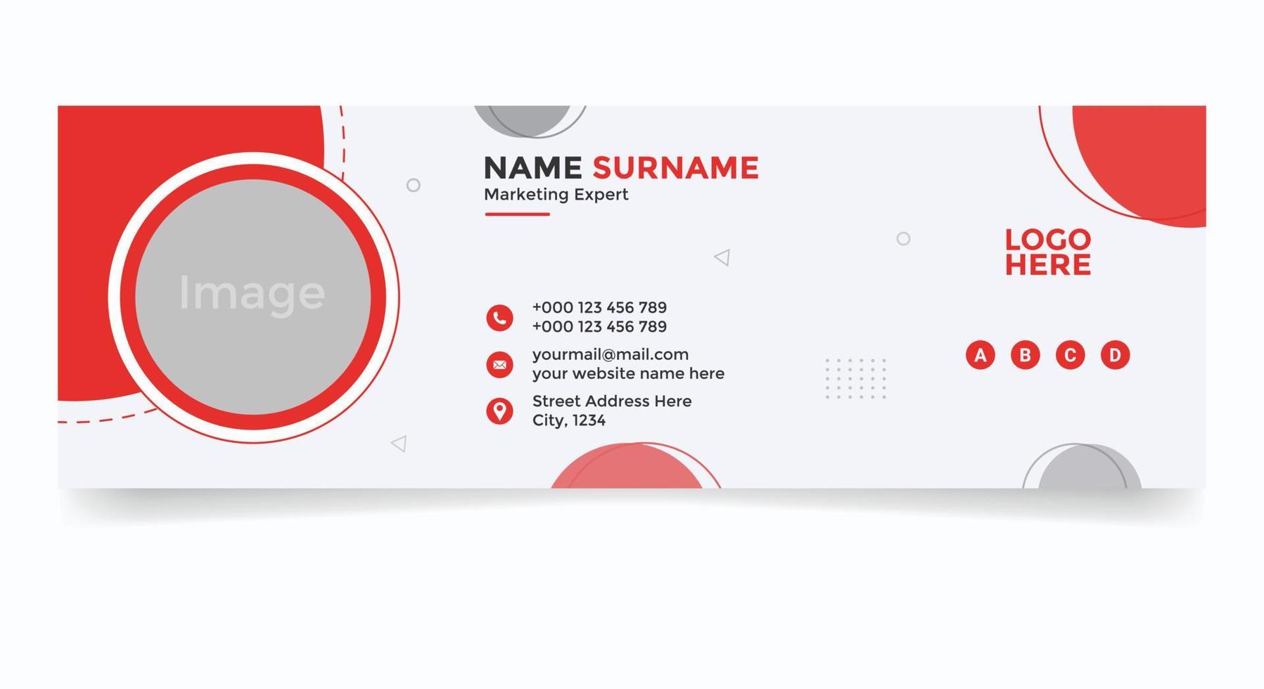 Modern email signature or email footer template and personal social media cover design vector