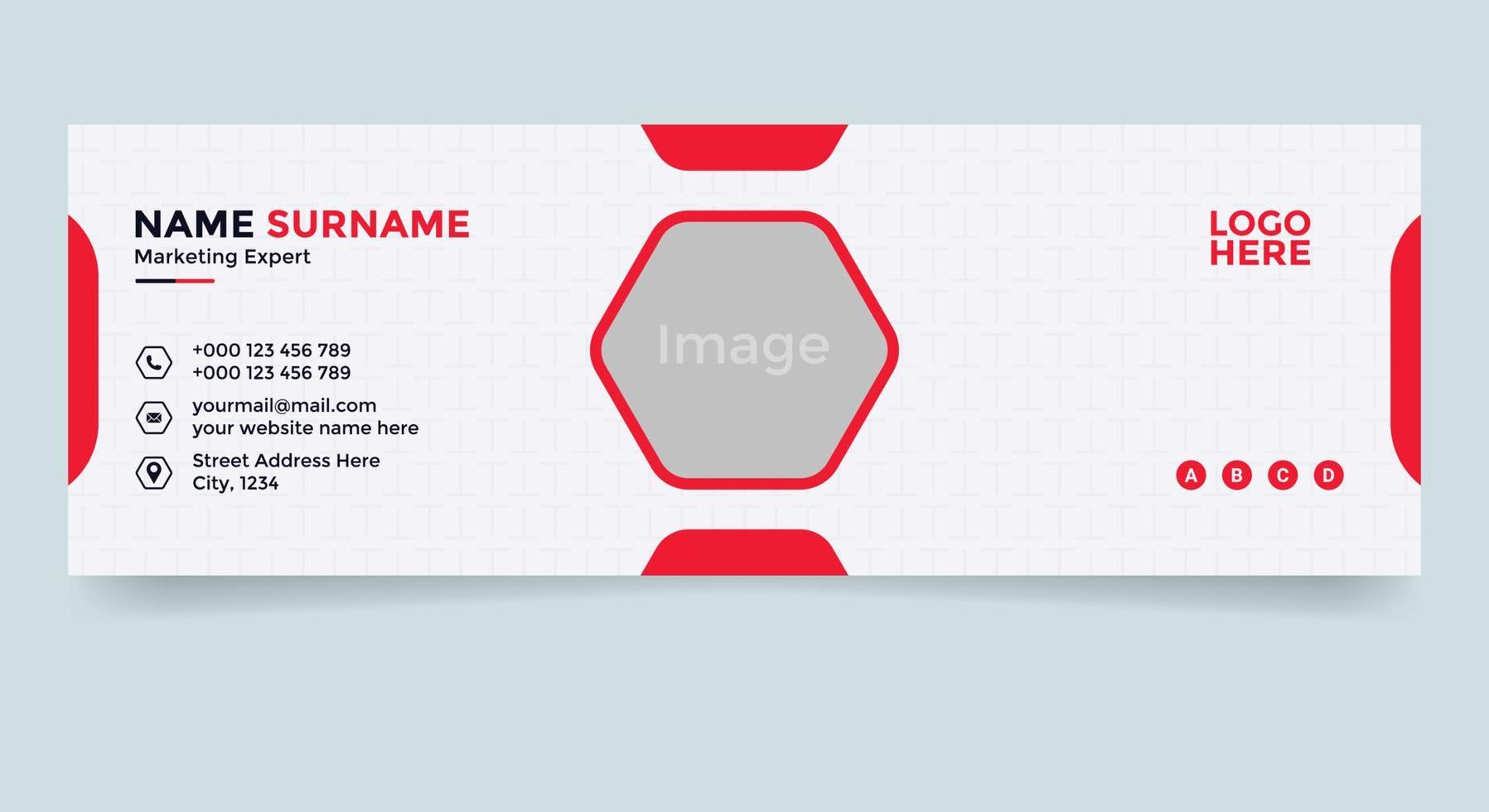 Modern email signature or email footer template and personal social media cover design vector