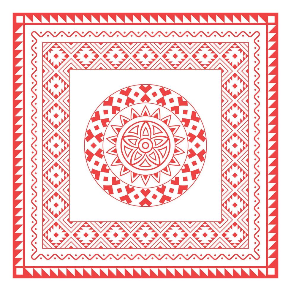 Tribal bandana pattern vector, shawl, tablecloth, neck scarf, handkerchief design vector