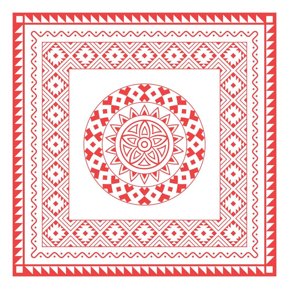 vector de patrón de bandana tribal, chal, mantel, pañuelo de cuello, diseño de pañuelo